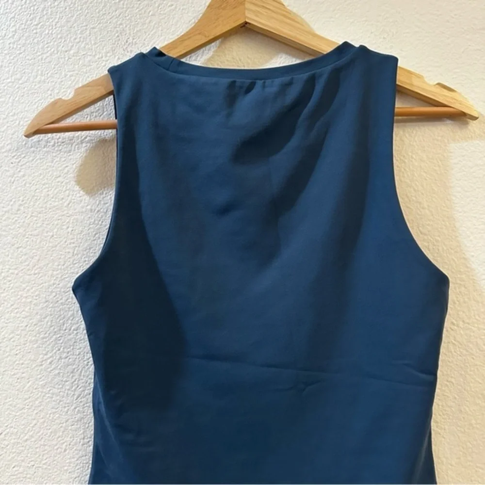 Aritzia Babaton Contour 90s Stretch Tank Bodysuit Teal Sleeveless Medium - Picture 6 of 8